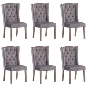 vidaXL Dining Chairs 6 pcs. Grey Velvet