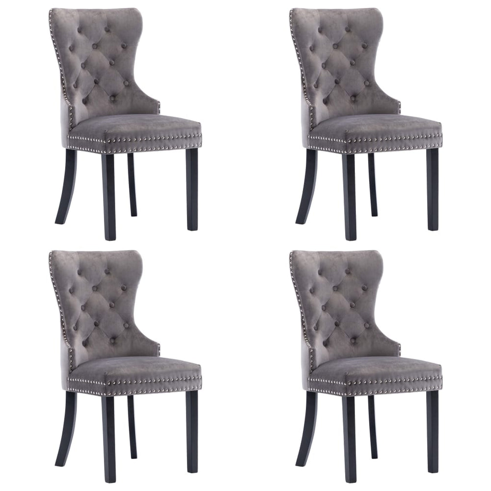 vidaXL Dining Chairs 4 pcs. Grey Velvet