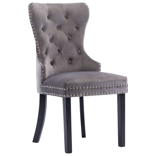 vidaXL Dining Chairs 4 pcs. Grey Velvet