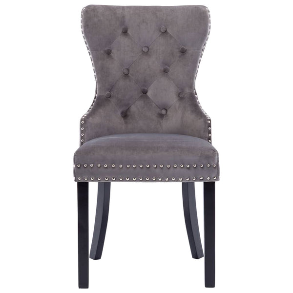 vidaXL Dining Chairs 4 pcs. Grey Velvet