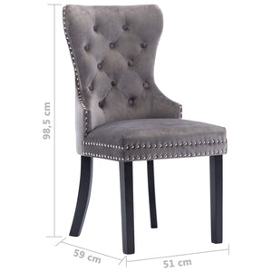 vidaXL Dining Chairs 4 pcs. Grey Velvet