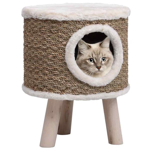 vidaXL Cat Tree with Wooden Legs 41 cm Seagrass