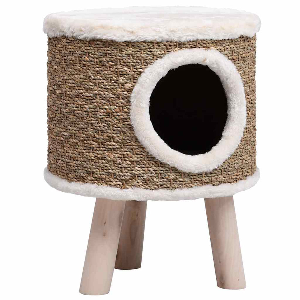vidaXL Cat Tree with Wooden Legs 41 cm Seagrass