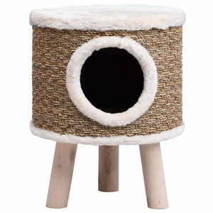 vidaXL Cat Tree with Wooden Legs 41 cm Seagrass