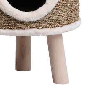 vidaXL Cat Tree with Wooden Legs 41 cm Seagrass