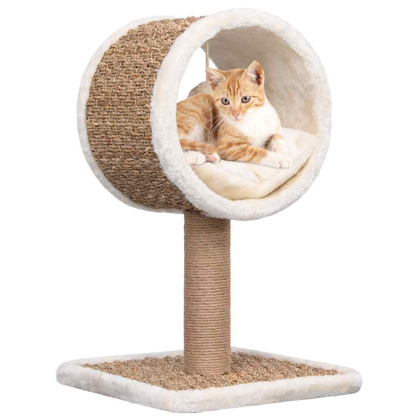 vidaXL Cat Scratching Post with Tunnel and Toy 56 cm Seagrass