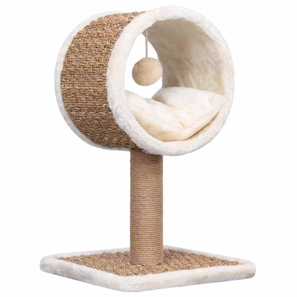 vidaXL Cat Scratching Post with Tunnel and Toy 56 cm Seagrass