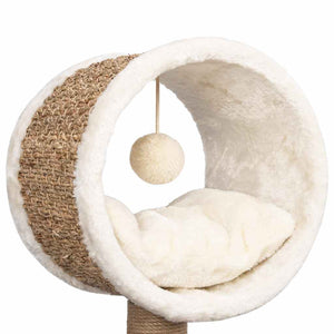 vidaXL Cat Scratching Post with Tunnel and Toy 56 cm Seagrass