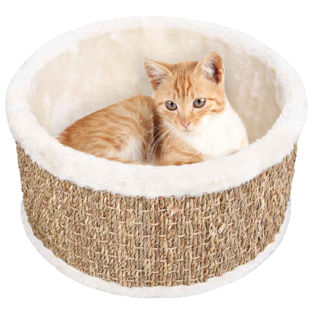 vidaXL Cat Basket Round 36 cm Seagrass