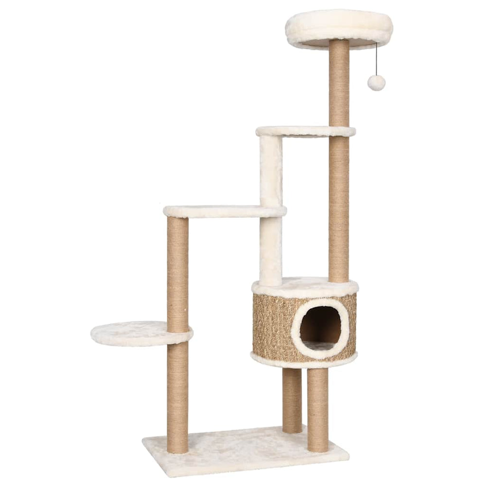 vidaXL Cat Scratching Post with Luxurious Cushion 148 cm Seagrass