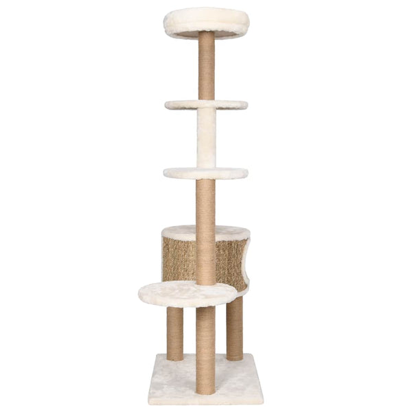 vidaXL Cat Scratching Post with Luxurious Cushion 148 cm Seagrass