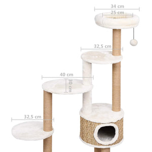 vidaXL Cat Scratching Post with Luxurious Cushion 148 cm Seagrass