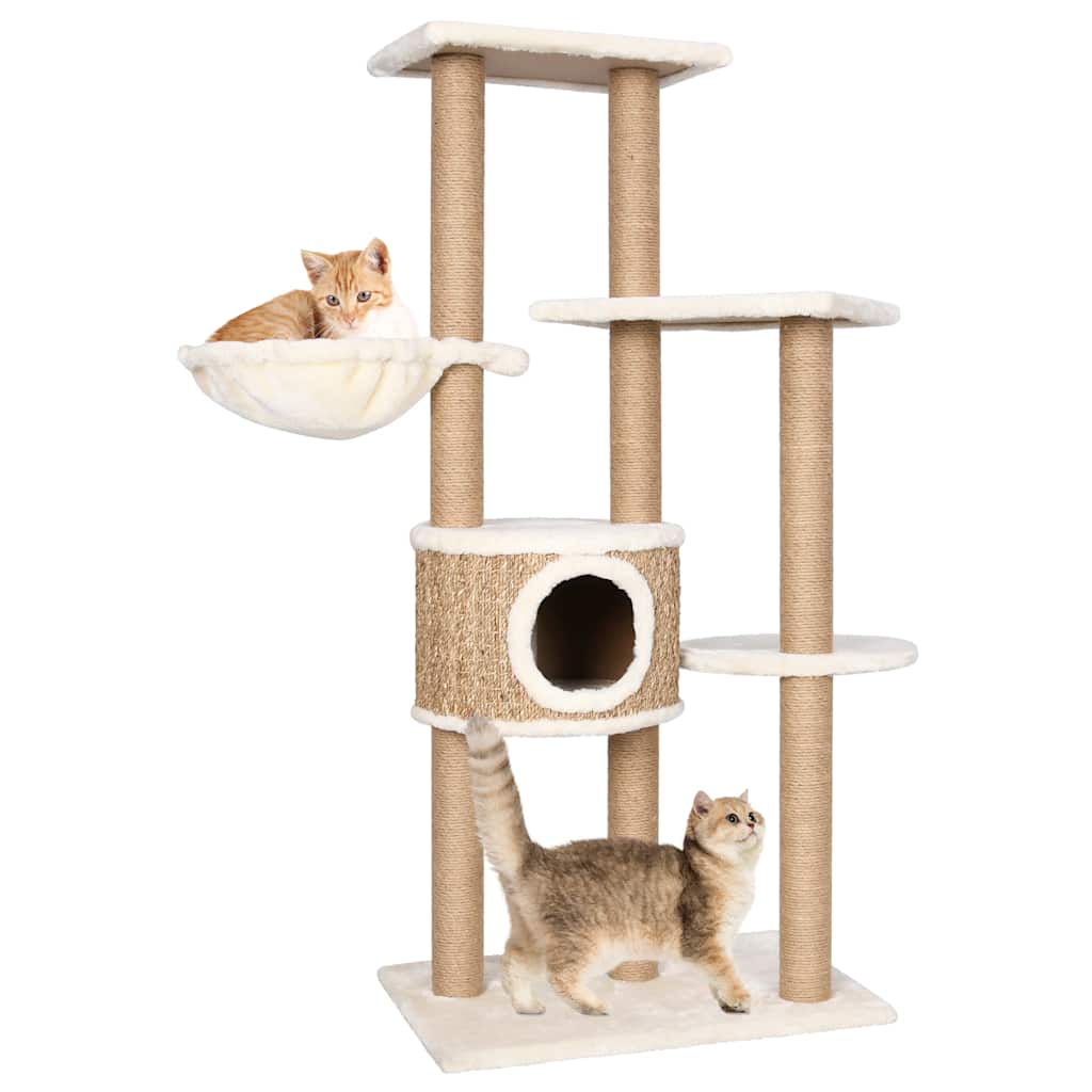 vidaXL Cat Scratching Tree 126 cm Sea Grass