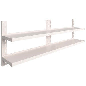 vidaXL Floating Shelves with 2 Tiers 2 pcs Stainless Steel 240x30 cm