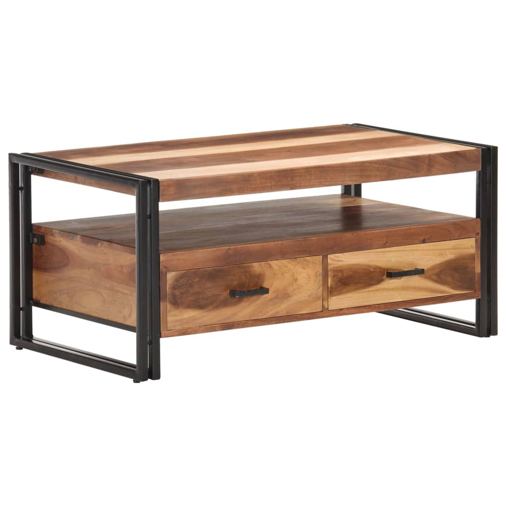 vidaXL Coffee Table 100x55x45 cm Solid Acacia Wood