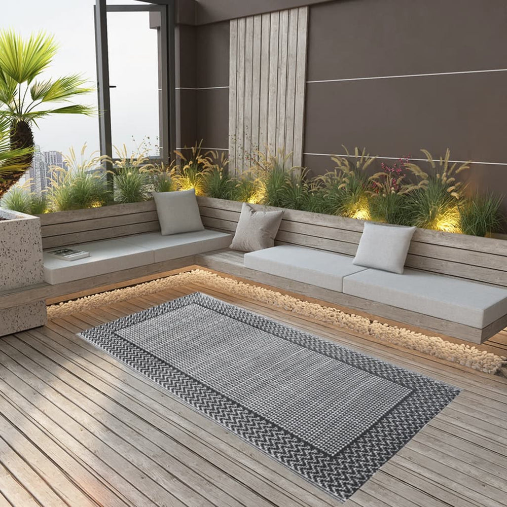 vidaXL Outdoor Rug Gray 80x150 cm PP