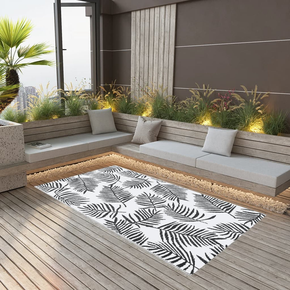 vidaXL Outdoor Rug ARAKIL White and Black 160x230 cm PP