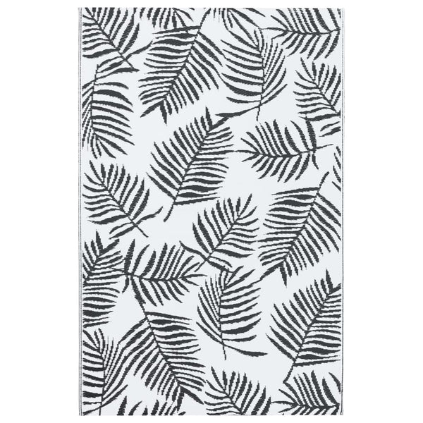 vidaXL Outdoor Rug ARAKIL White and Black 190x290 cm PP