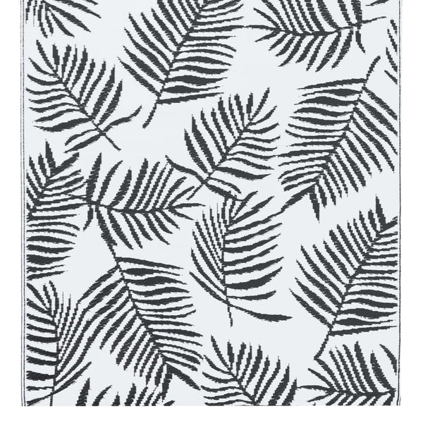 vidaXL Outdoor Rug ARAKIL White and Black 190x290 cm PP