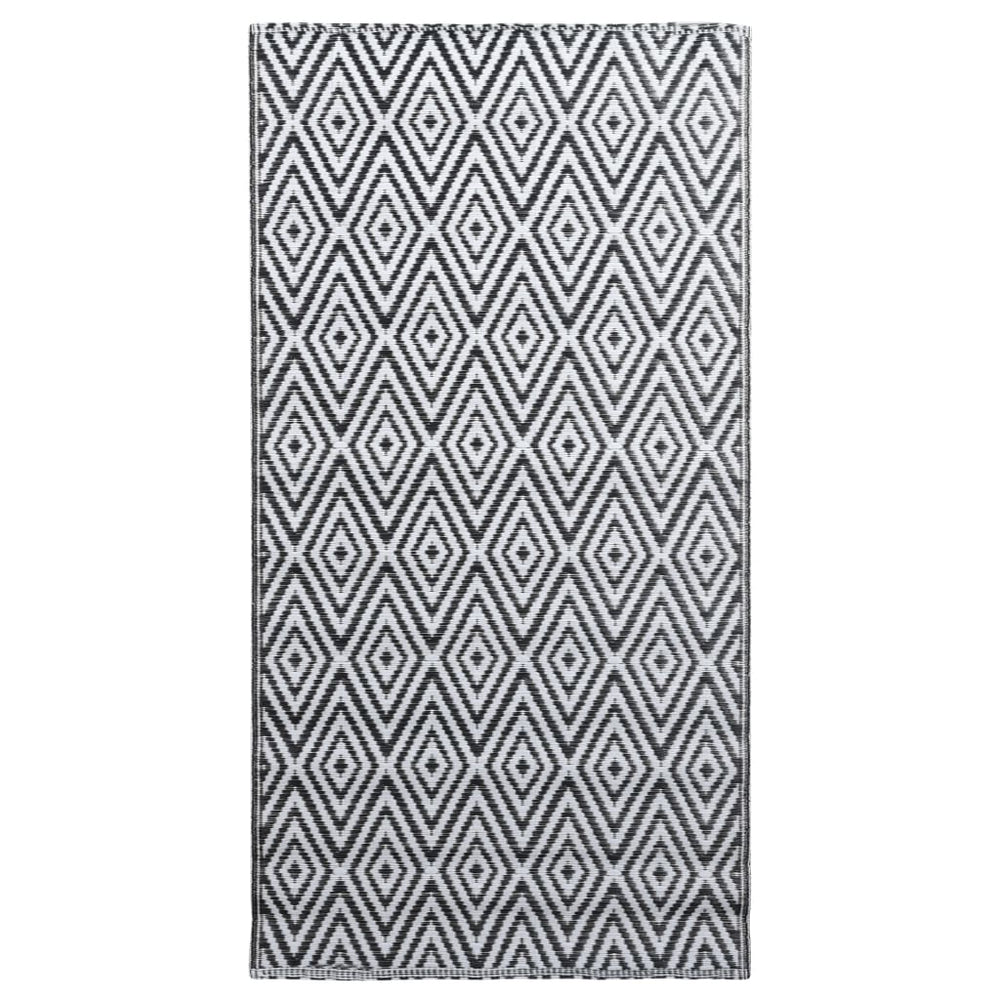 vidaXL Outdoor Rug ARAKIL White and Black 80x150 cm PP