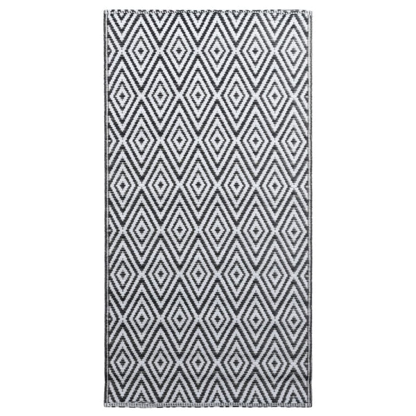vidaXL Outdoor Rug ARAKIL White and Black 80x150 cm PP