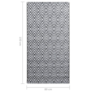 vidaXL Outdoor Rug ARAKIL White and Black 80x150 cm PP