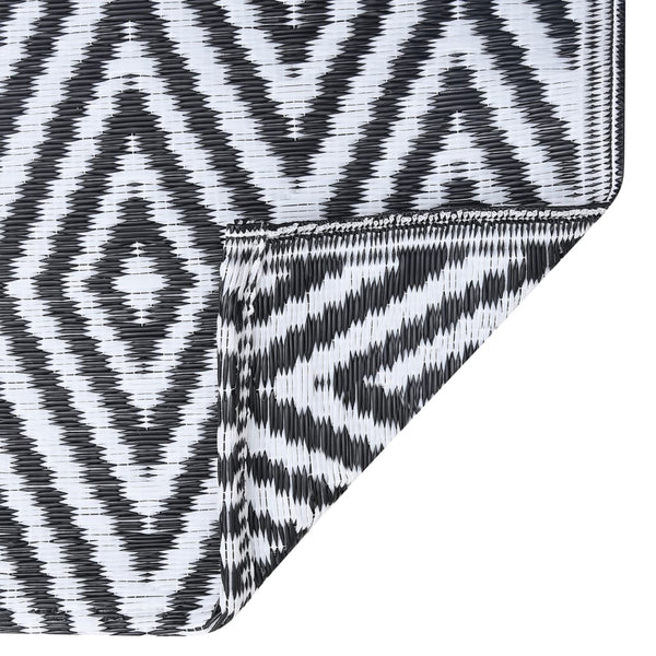 vidaXL Outdoor Rug ARAKIL White and Black 120x180 cm PP