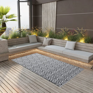 vidaXL Outdoor Rug ARAKIL White and Black 120x180 cm PP