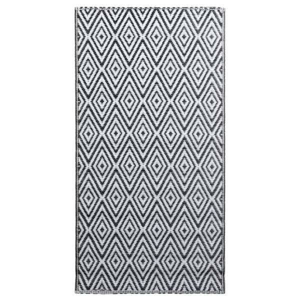 vidaXL Outdoor Rug ARAKIL White and Black 160x230 cm PP