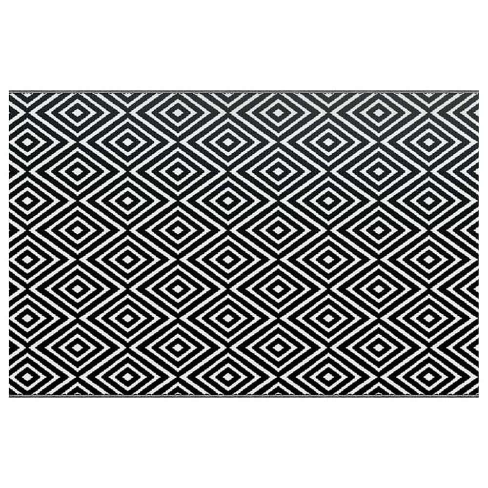 vidaXL Outdoor Rug ARAKIL White and Black 190x290 cm PP