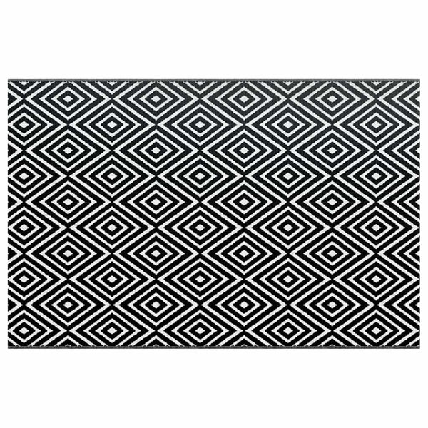 vidaXL Outdoor Rug ARAKIL White and Black 190x290 cm PP
