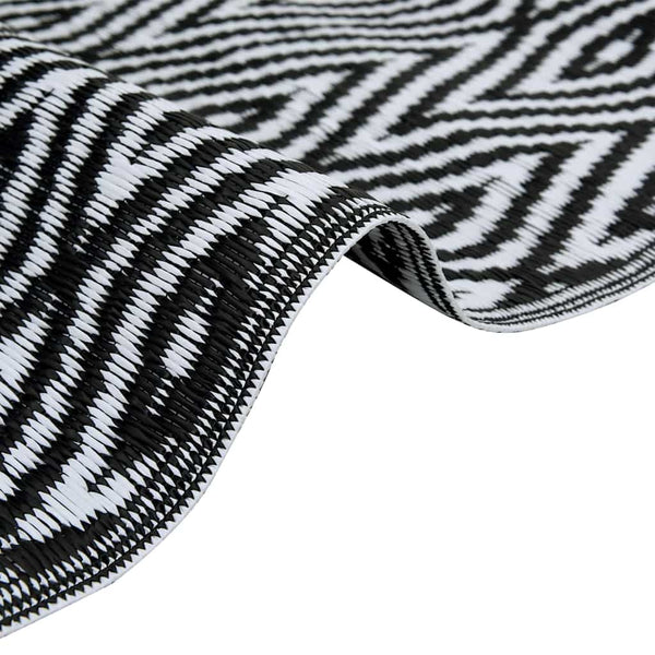 vidaXL Outdoor Rug ARAKIL White and Black 190x290 cm PP
