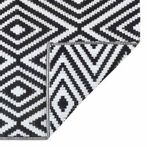 vidaXL Outdoor Rug ARAKIL White and Black 190x290 cm PP