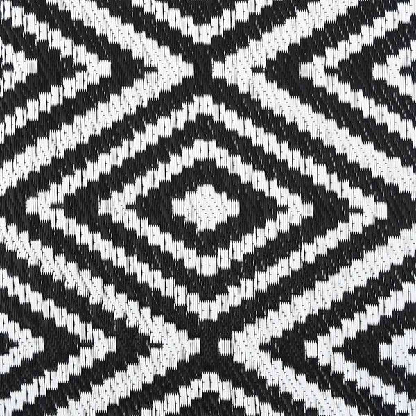 vidaXL Outdoor Rug ARAKIL White and Black 190x290 cm PP