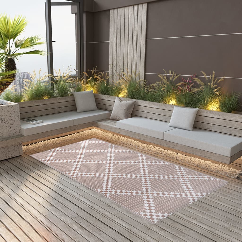 vidaXL Outdoor Rug ARAKIL Brown 190x290 cm PP