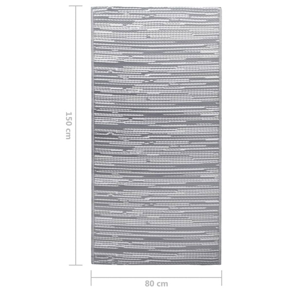 vidaXL Outdoor Rug ARAKIL Grey 80x150 cm PP