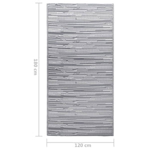 vidaXL Outdoor Rug ARAKIL Grey 120x180 cm PP