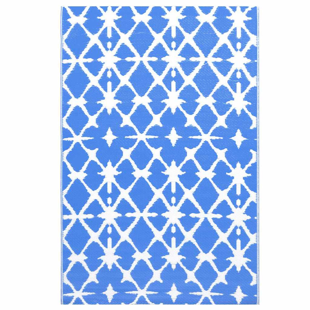 vidaXL Outdoor Rug ARAKIL White and Blue 80x150 cm PP