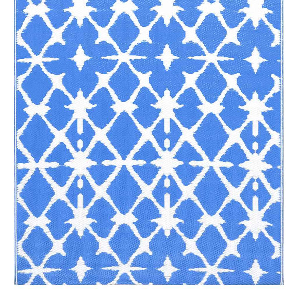 vidaXL Outdoor Rug ARAKIL White and Blue 80x150 cm PP