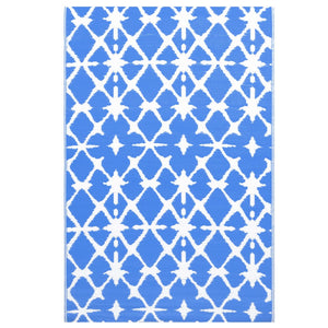 vidaXL Outdoor Rug ARAKIL White and Blue 120x180 cm PP