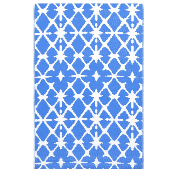 vidaXL Outdoor Rug ARAKIL White and Blue 120x180 cm PP