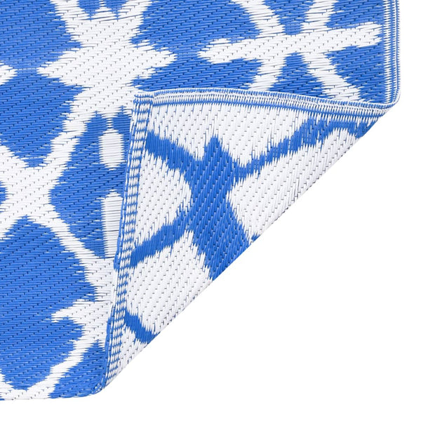 vidaXL Outdoor Rug ARAKIL White and Blue 120x180 cm PP