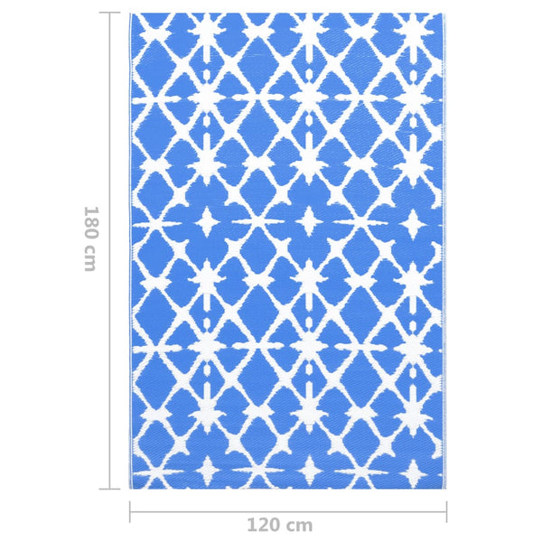 vidaXL Outdoor Rug ARAKIL White and Blue 120x180 cm PP