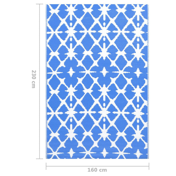 vidaXL Outdoor Rug ARAKIL White and Blue 160x230 cm PP