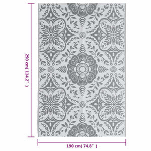 vidaXL Outdoor Rug ARAKIL Light Grey 190x290 cm PP