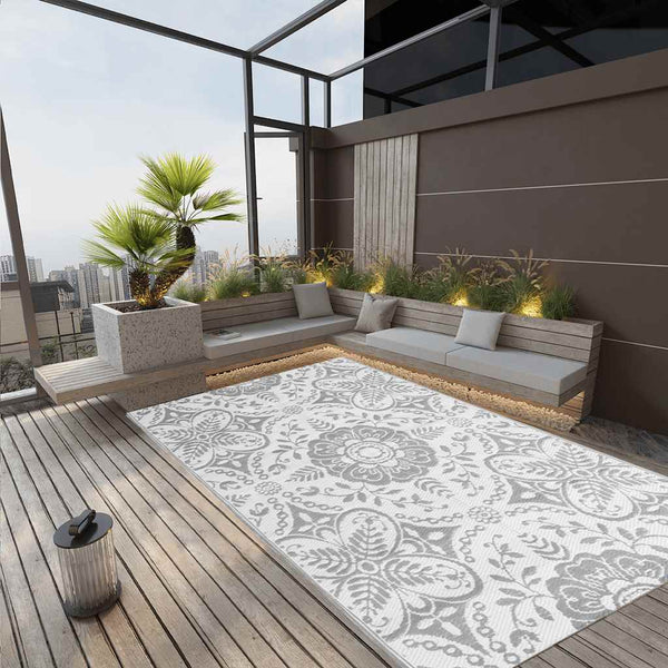 vidaXL Outdoor Rug ARAKIL Light Grey 190x290 cm PP