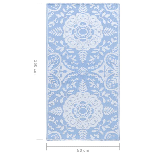 vidaXL Outdoor Rug ARAKIL Baby Blue 80x150 cm PP