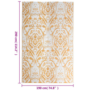 vidaXL Outdoor Rug ARAKIL Orange and White 190x290 cm PP