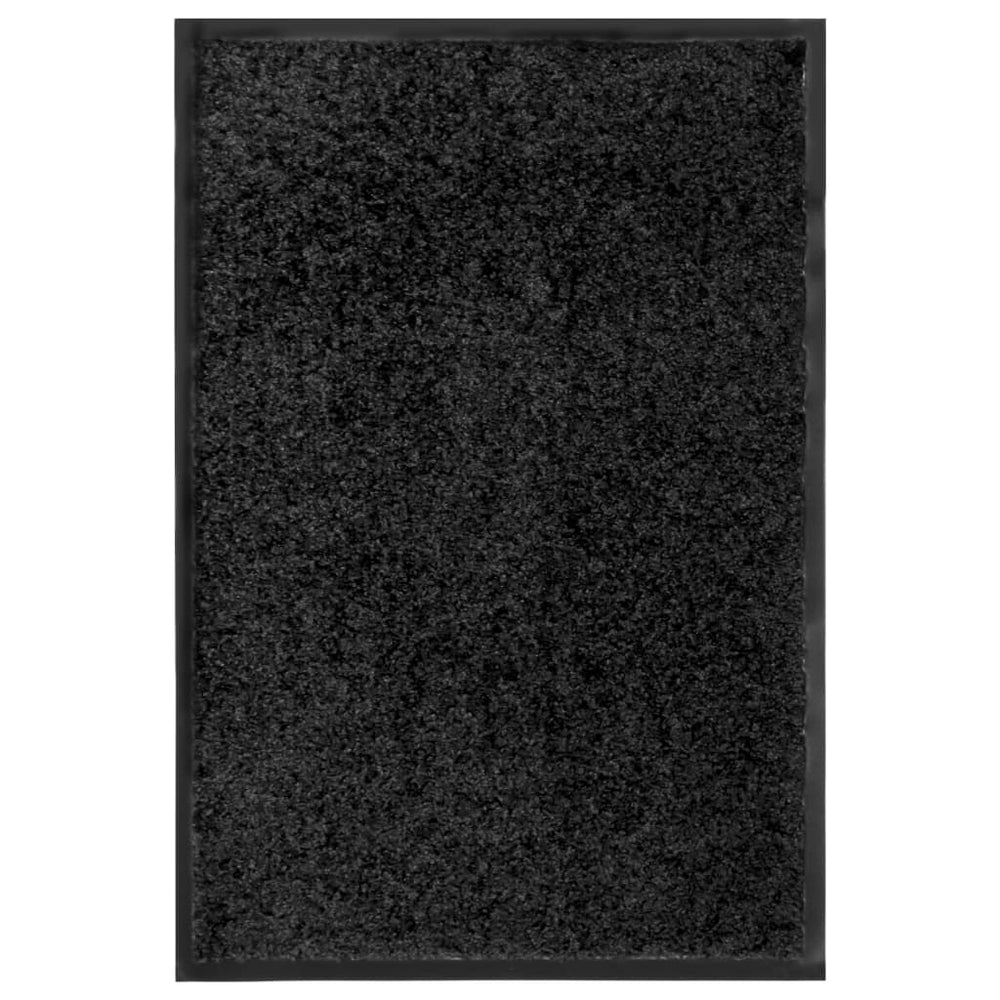 vidaXL Washable Doormat Black 40x60 cm