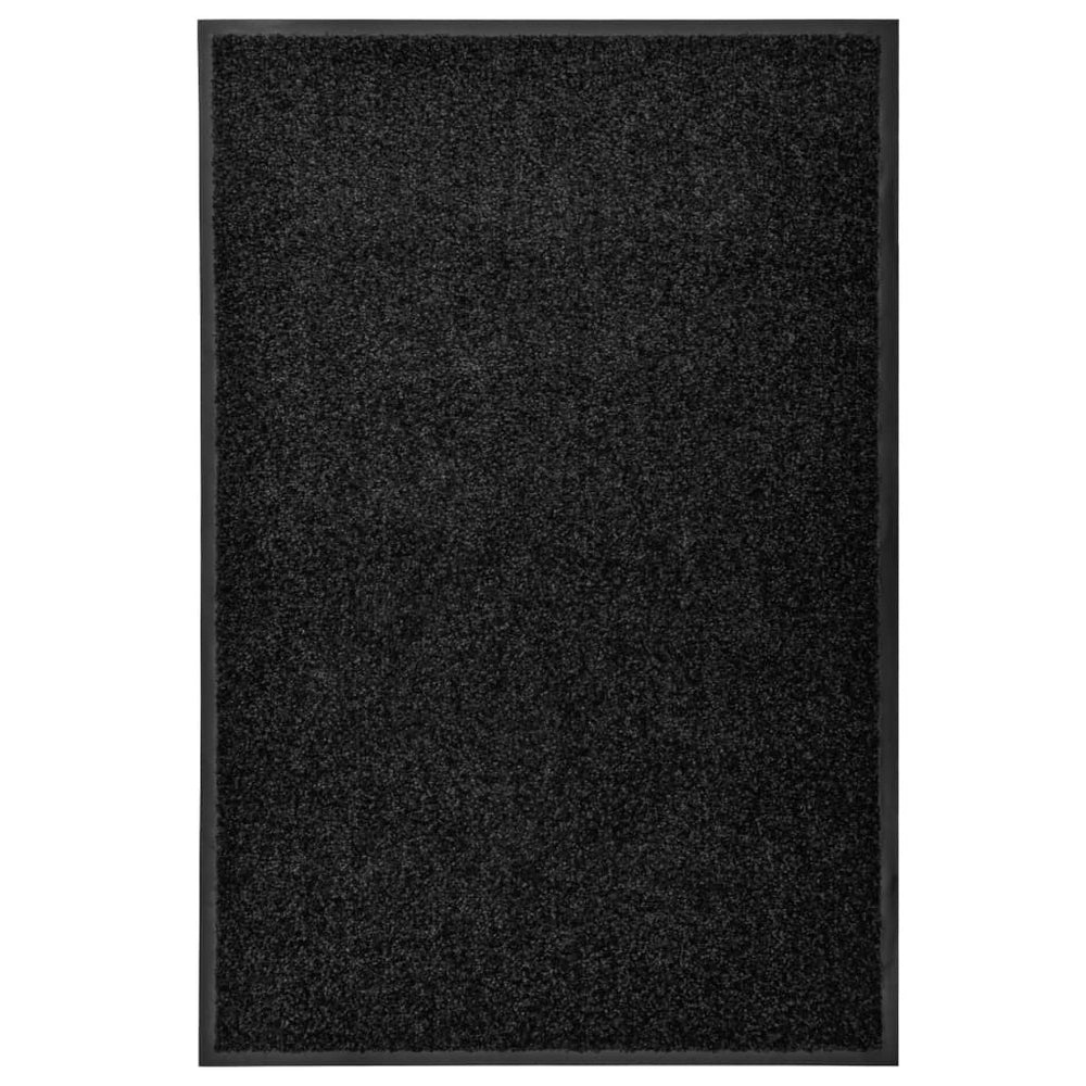 vidaXL Washable Doormat Black 60x90 cm